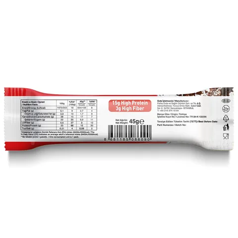 Fellas Coconut And Cocoa High Protein Bar 45 gr
