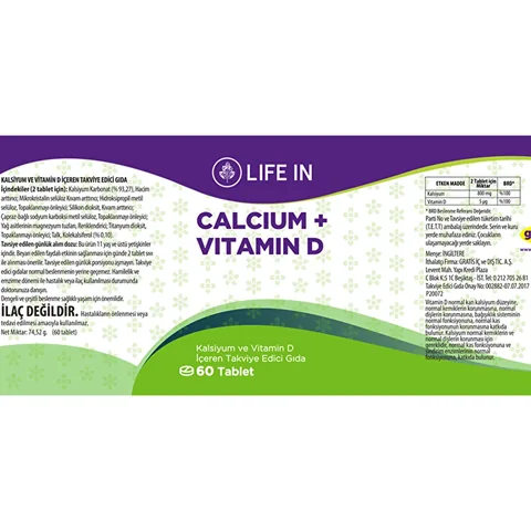 Life In Calcium &amp; Vitamin D Tablets for Strong Bones &amp; Immunity