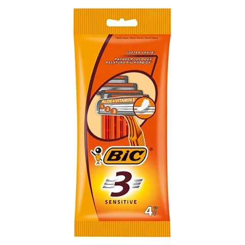Бритвы Bic 3 Sensitive 4 шт. с алоэ и витамином E