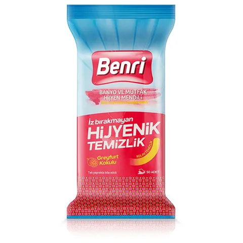 Benri 50 Stück Badezimmer- und Küchenhygienetücher - Grapefruitduft