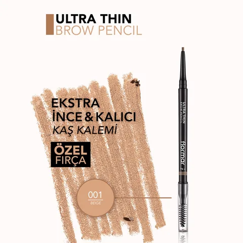 Flormar Ultra Thin Eyebrow Pencil - Lift &amp; Define, No: 001