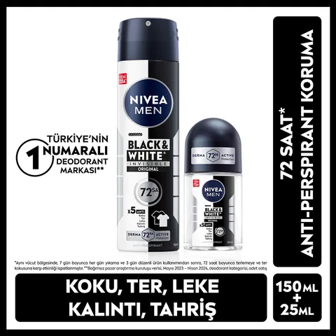 Nivea Men Black &amp; White Original Deodorant 150ml