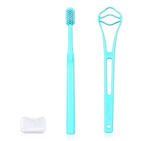 Benri Dent Oral Care Set: Toothbrush &amp; Tongue Cleaner Combo