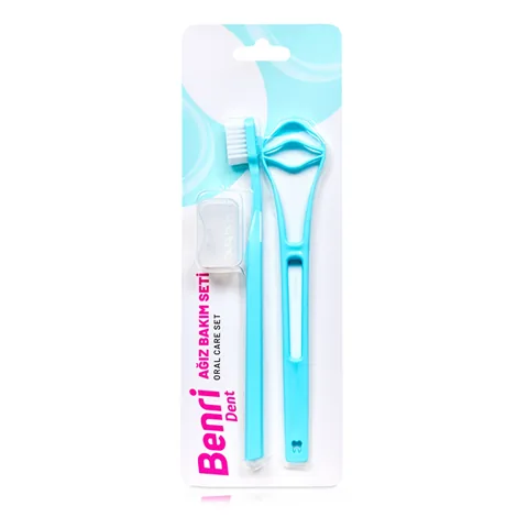 Benri Dent Mundpflege Set: Zahnbürste & Zungenreiniger Kombi