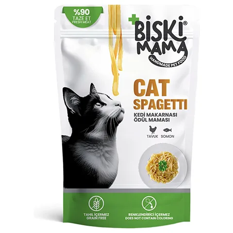 Кошачьи лакомства паста без зерна с курицей и лососем 30г от Biskimama