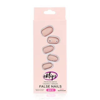 Eklips Floral Oval False Nails - 24-Piece Elegant Set