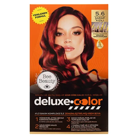Bee Beauty Deluxe Hair Dye Kit 5.6 Wine Red - 7 Oils &amp; Vitamin C