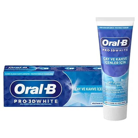Oral-B معجون أسنان أورال-بي برو ثري دي وايت لشاربي الشاي والقهوة 75 مل