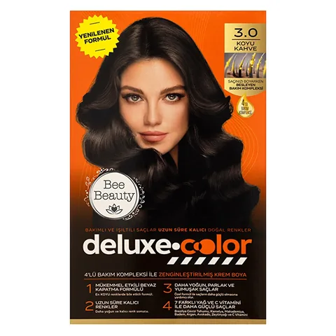 Bee Beauty Deluxe Color Cream Hair Dye 3.0 Dark Brown 50ml