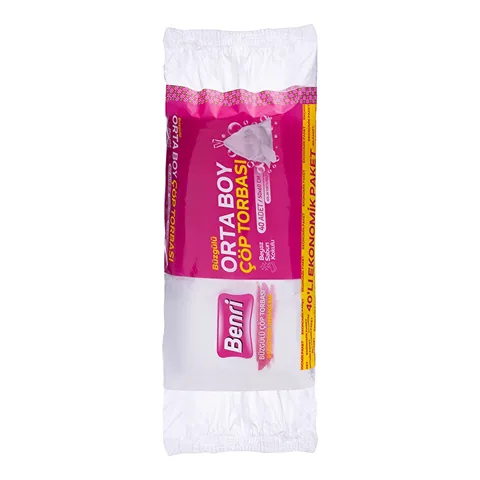 Benri Medium Garbage Bag 40ct - White Soap Scented, Durable