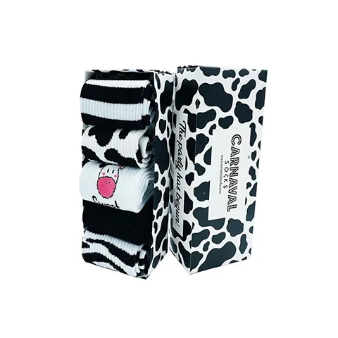 Carnaval 5-Piece Milk Circles Cotton Sock Gift Box