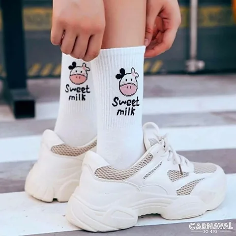 Carnaval 5-Piece Milk Circles Cotton Sock Gift Box