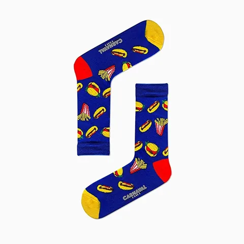 Carnaval Fast Food Sock Set - 5-Piece Cotton Blend Socks
