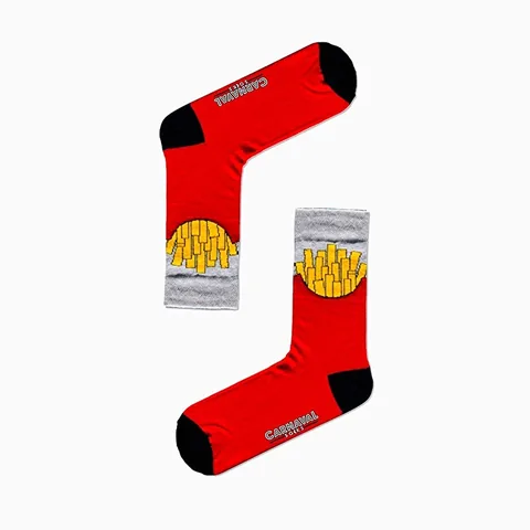 Carnaval Fast Food Sock Set - 5-Piece Cotton Blend Socks