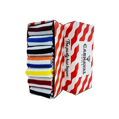 Carnaval 7-Piece Colorful Circle Patterned Socks Set