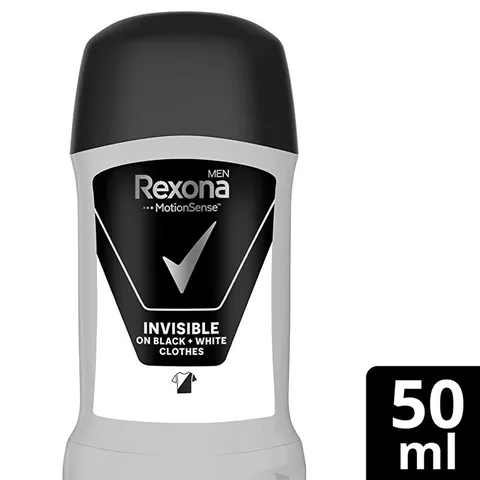 Дезодорант-стик Rexona Men MotionSense для мужчин невидимый на черной и белой одежде 50 мл