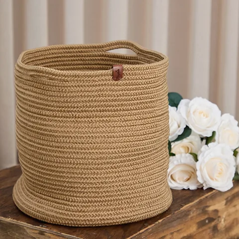 Coco Clementine Hand-Woven Jute Basket - Multi-Purpose Storage