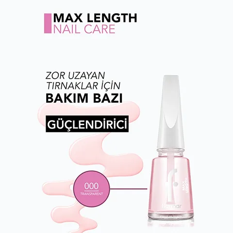 Flormar Max Length Nail Polish Base - Nourishing &amp; Transparent