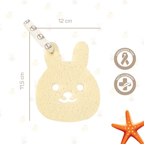 Balmy Rabbit Baby Bath Sponge - Ultra Soft &amp; Hypoallergenic