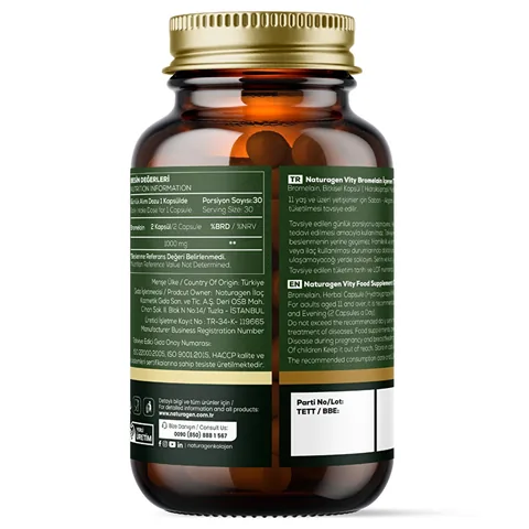 Naturagen Vity Vegan Bromelain 1000mg - Digestive &amp; Joint Support