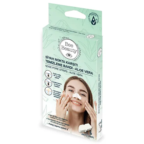 Bee Beauty شرائط إزالة الرؤوس السوداء من بي بيوتي بخلاصة الصبار عبوة من 6 قطع