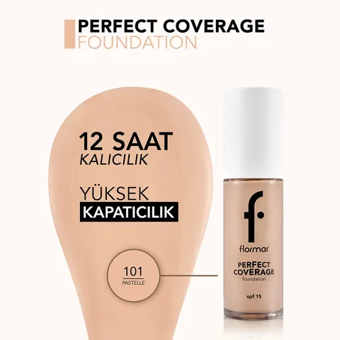 Flormar Perfect Coverage Foundation SPF 15 - Smooth Finish 101