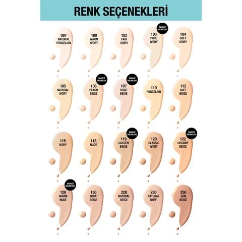 Maybelline كريم أساس مايبيلين فيت مي رقم 100 عاجي دافئ 30.7 مل