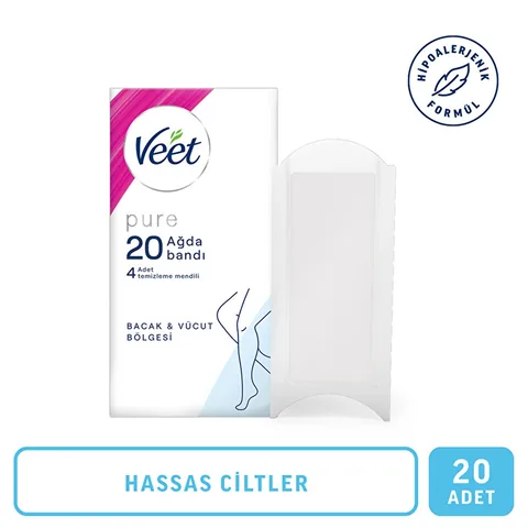 Veet Pure Leg And Body Wax Strips 20 pcs