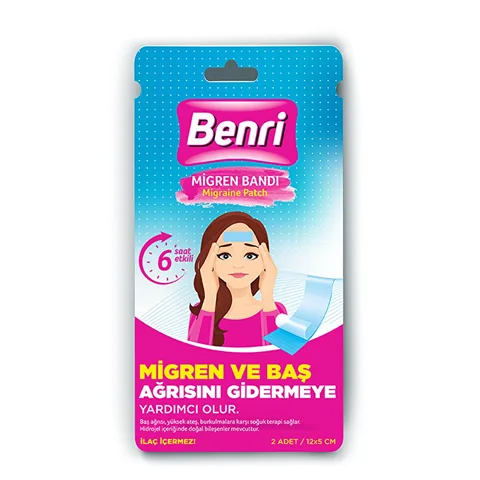 Бандаж для облегчения мигрени Benri - гидрогелевый пластырь с быстрым охлаждением