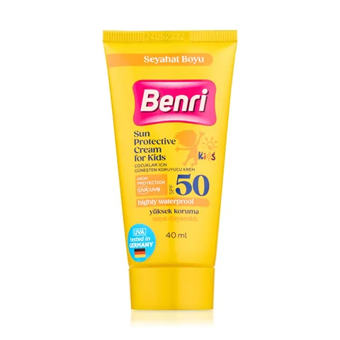 Benri كريم بنري كيدز الواقي من الشمس بعامل حماية 50 مقاوم للماء 40 مل