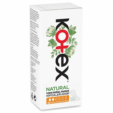 Kotex Ultra Natural Thin Daily Pads - 32 Hypoallergenic Pads
