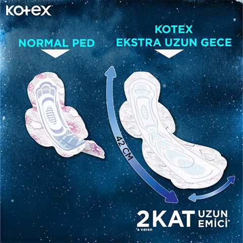 Kotex Extra Long Night Pads - 9 Pack, Ultra Absorbent Protection