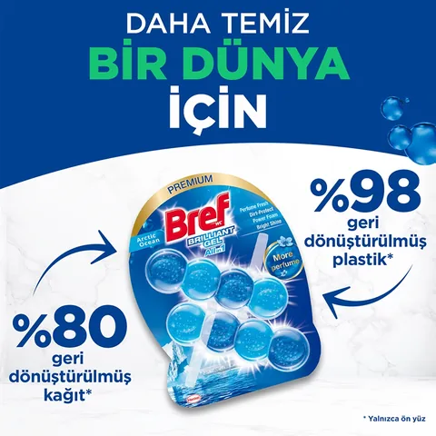 Bref Brilliant Gel Ocean Toilet Block - 4-in-1 Cleaning Power