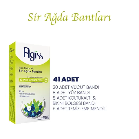 Agiss Sensitive Skin Wax Strips - 41 Count for Smooth Skin