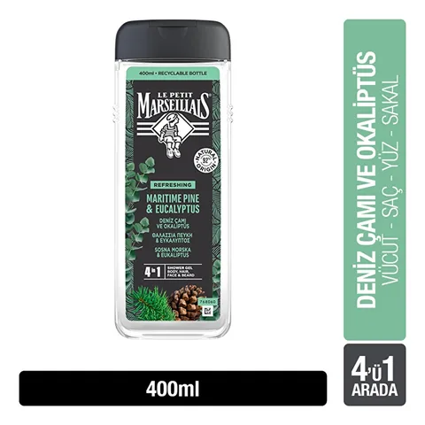 Гель для душа Лё Petit Marseillais Морская сосна и эвкалипт 400 мл