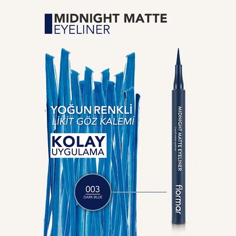 Карандаш для глаз Flormar Midnight Matte темно-синий - стойкий