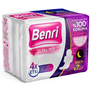 Benri Night Sanitary Pads - Ultra-Absorbent & Leak-Proof 7 Pack