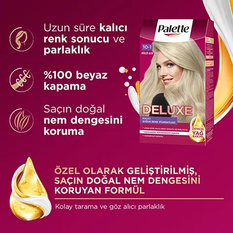 Palette Deluxe 10-1 Ash Light Blonde Hair Dye with Shine &amp; Care