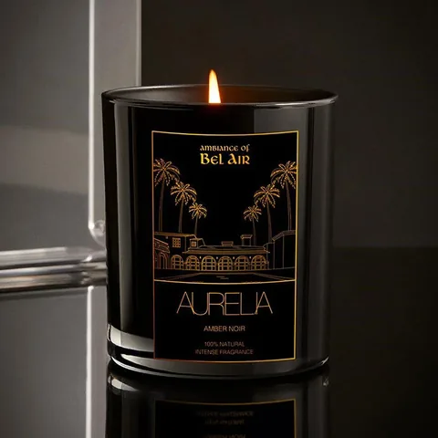 Aurelia Geneve Amber Noir Candle 180g - Luxurious Black Scent