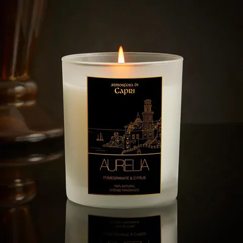 Aurelia Geneve شمعة أوريليا جينيف برائحة الرمان والحمضيات 180 جرام
