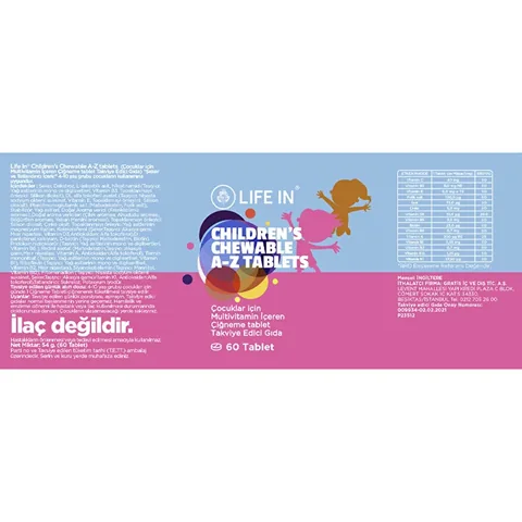 Life In Chewable Children's Multivitamin Tablets A-z 60 pcs