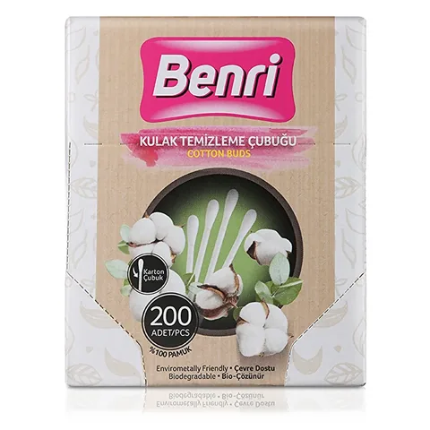 Benri أعواد تنظيف الأذن من بينري 200 قطعة