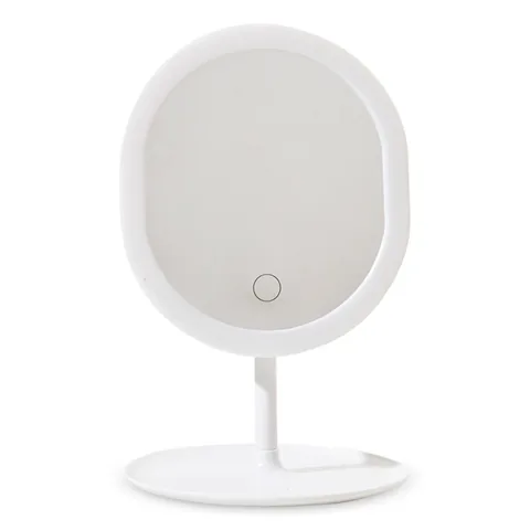 Eklips Runder LED Schminkspiegel mit verstellbarer Beleuchtung und Basis