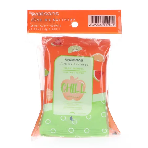 Влажные салфетки Watsons Мини Холодный фруктовый аромат 3 x 8 шт