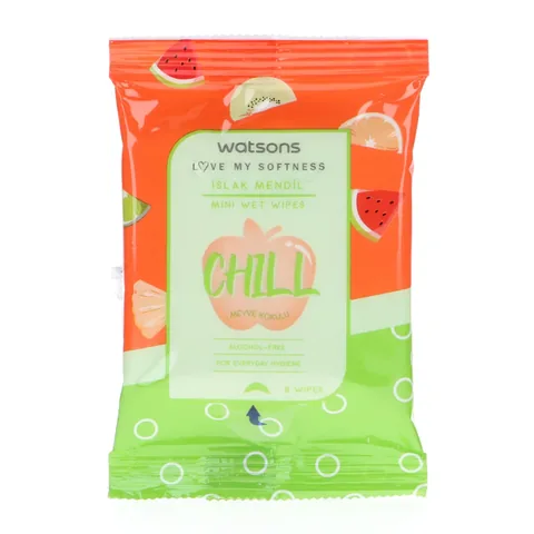 Watsons Mini Frucht Duftende Feuchttücher - 3 Packungen mit 8 Stück