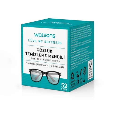 Watsons مناديل تنظيف النظارات من واتسونز، 52 قطعة