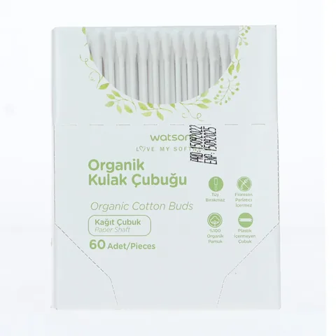 Ватные палочки Watsons органические 60 шт