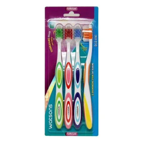 Watsons 3-in-1 Action Zahnbürste Soft 4 Stück
