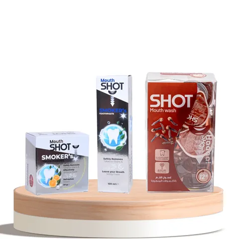 Smokers’ Teeth Whitening &amp; Oral Care Set from Mouth Shot – 3 Products
