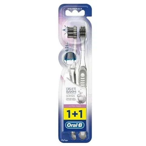 Oral-B Zahnseide Ultra Dünne Zahnbürste 1+1 - Silber Edition
